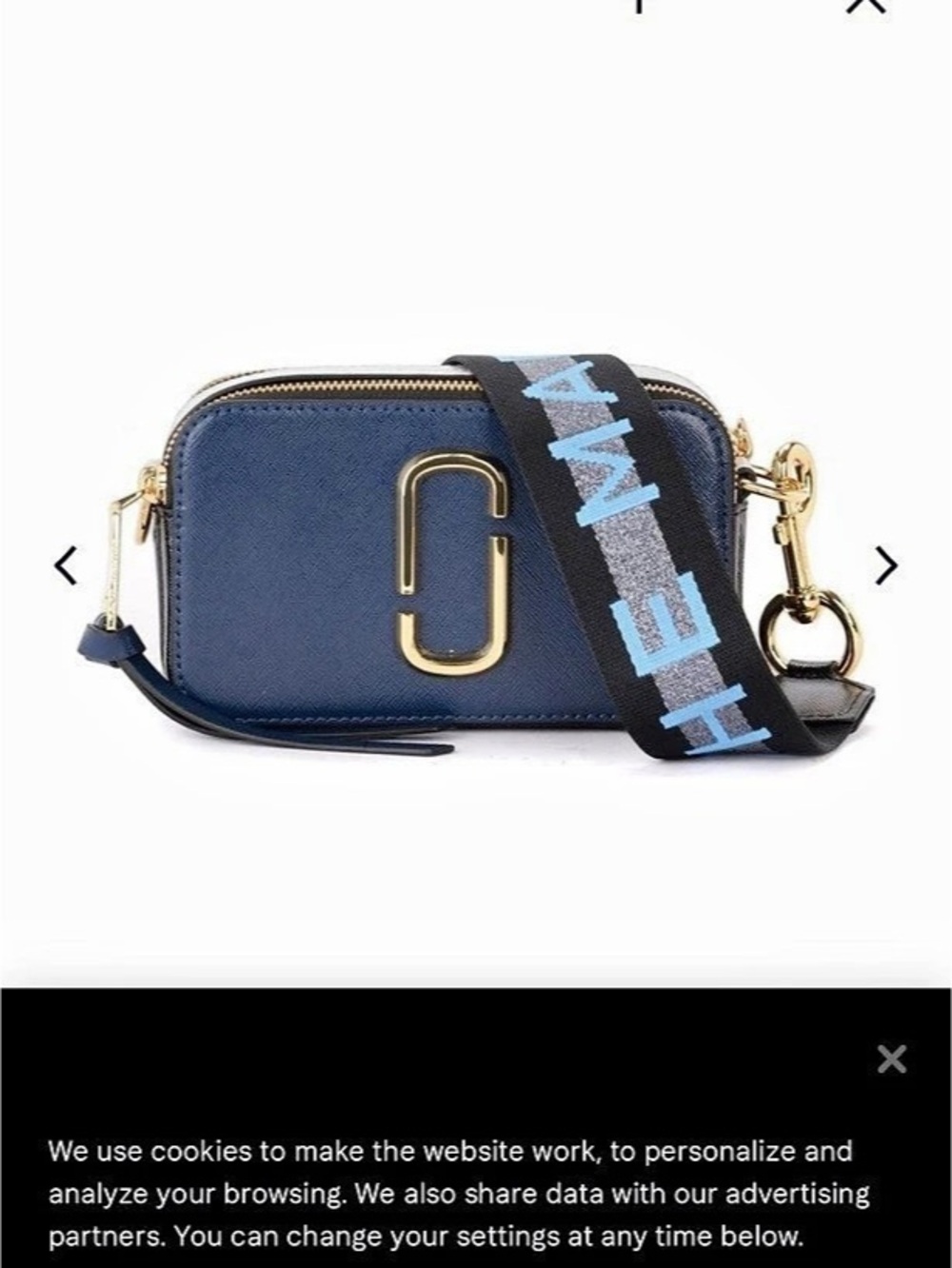 Marc Jacobs The Snapshot Crossbody Bag in Blue & Black NWT